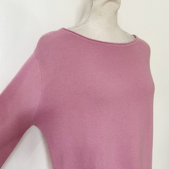 MONARI PINK COTTON BLEND ROLLED HEM KNITTED SWEATER - M - Picture 4 of 9